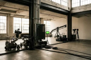 Cuadro eléctrico y cableado técnico preparado para un rodaje