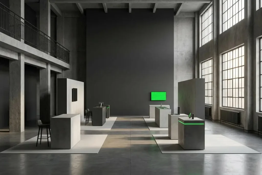 Montaje de una activación de producto en un espacio industrial
